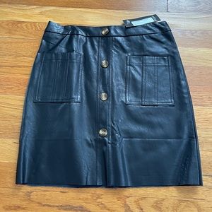 Nasty gal black leather skirt